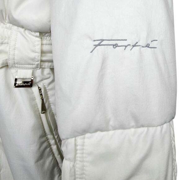 Vintage 80's/90'sWomen's Forte All White One Piece Ski Snowsuit Modern size 8/10 - Picture 7 of 12